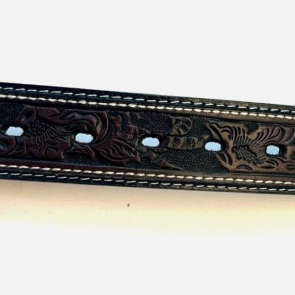 Wrangler Leather Belts for Men Adult, Casual Everyday Men Wrangler Size 34 Men\'s Full Grain Leather Belt Brown Color New